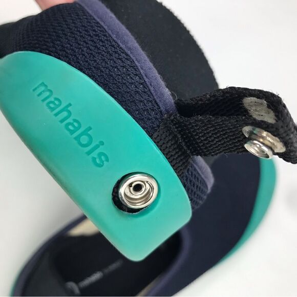 Mahabis Navy Blue Teal Summer Mens Mesh Water Deck Convertible Slip On Shoes main image 8